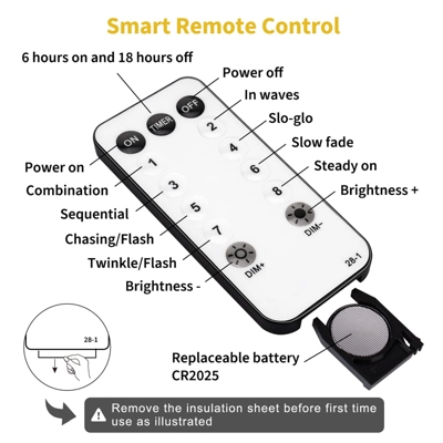Itopfox 33ft 100 LED Globe String Lights With Remote, 8 Modes Fairy Lights For Indoor Outdoor Party Wedding Christmas Tree Decor, Warm White 8 Itopfox 33ft 100 LED Globe String Lights With Remote, 8 Modes Fairy Lights For Indoor Outdoor Party Wedding Christmas Tree Decor, Warm White - Image 8