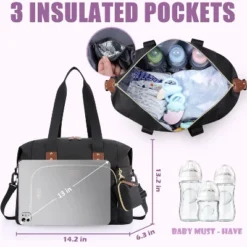 Itopfox Large Travel Diaper Tote With Pacifier Case, Multifunction Baby Bag For Mom And Dad, Spacious And Organized Storage -Itopfox Shop GUEST 9f1318db 9e04 46b9 ad0e b7a0d903aed1