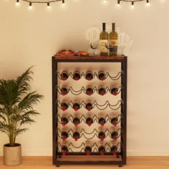 Itopfox 6-Tier Free Standing Wine Rack With Wooden Table Top, Sturdy Metal Bottle Holder For Kitchen Bar Pantry, Holds 30 Bottles -Itopfox Shop GUEST 9f7fc57b 9cc9 473b a642 79b8722ad4c5