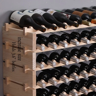 Itopfox Freestanding Wooden Wine Rack Cabinet, Stackable Storage Modular Countertop Holder For 100 Bottles 4 Itopfox Freestanding Wooden Wine Rack Cabinet, Stackable Storage Modular Countertop Holder For 100 Bottles - Image 4