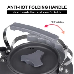 Itopfox 0.8L Portable Camping Kettle, Hard-Anodized Aluminum Teapot For Stove Top, Compact Coffee Pot For Outdoor, Hiking, Picnic And Travel