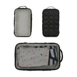 Itopfox 2-Pack Waterproof Hanging Diaper Bags, Reusable & Washable Organizer Pouches For Baby Clothes, Swimsuits & More (Black & White)