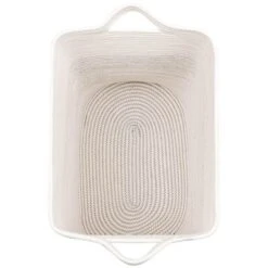 Itopfox Fabric Cotton Rope Storage Basket With Handles, Decorative Woven Basket For Living Room, Closet Organizer For Blankets, Toys, Laundry -Itopfox Shop GUEST a229a775 84c1 439e 82c4 8780def70eee