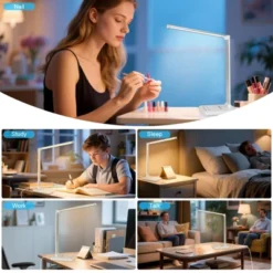 Itopfox White LED Desk Lamp With USB Charging Port, 5 Lighting Modes, Touch Control, 30/60 Minute Timer, Dimmable For Reading, Studying, Working -Itopfox Shop GUEST a27f826f 1562 4a94 8dca 30f0705ccc6e