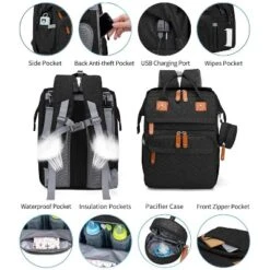 Itopfox Large Capacity Diaper Backpack With Detachable Changing Station, Baby Essentials Organizer For Boys & Girls, Black -Itopfox Shop GUEST a33270e2 3241 4d40 8dd1 59896c3b3354