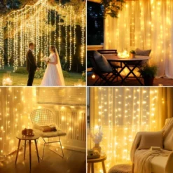Itopfox 300 LED Curtain String Lights With Remote, 8 Modes, Connectable Waterproof Fairy Lights For Bedroom, Wedding, Outdoor, Christmas Party, White -Itopfox Shop GUEST a4da09d9 2196 4c7e 9b17 1d575639984e