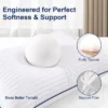 Itopfox Soft Queen Size Pillows Set Of 2, Fluffy & Supportive Bed Pillows For Back Stomach Side Sleepers Filled With Down Alternative, Luxury Pillows