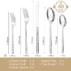 Itopfox 40-Piece Hammered Silverware Set, 18/10 Stainless Steel Flatware For 8, Cutlery Set For Home, Party, Wedding, Mirror Polished Dishwasher Safe