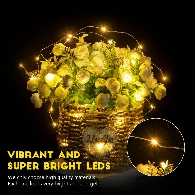 Itopfox 24 Pack Fairy Lights 20 LED Mini String Lights Waterproof Silver Wire For Vases Mason Jars DIY Crafts Plants Table Centerpieces Wedding Decor 2 Itopfox 24 Pack Fairy Lights 20 LED Mini String Lights Waterproof Silver Wire For Vases Mason Jars DIY Crafts Plants Table Centerpieces Wedding Decor - Image 2