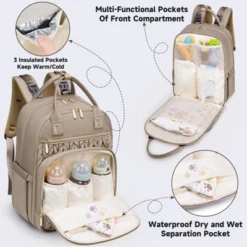 Itopfox Stylish Baby Diaper Backpack With Changing Pad, Waterproof Travel Bag, Stroller Straps, Insulated Pockets, Khaki 12 Itopfox Stylish Baby Diaper Backpack With Changing Pad, Waterproof Travel Bag, Stroller Straps, Insulated Pockets, Khaki -Itopfox Shop GUEST a88789a6 e621 4d5d 8468 87b6b93f785c