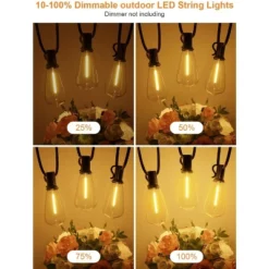 Itopfox 120FT Outdoor String Lights, Waterproof Patio Lights With 64 Hanging ST38 Bulbs, 2700k Shatterproof For Backyard Gazebo Porch Garden Decor -Itopfox Shop GUEST a94cf7f7 4b70 458a b953 65e62d25225a