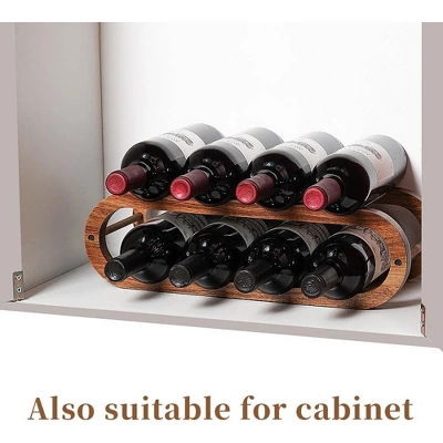 Itopfox Adjustable Wine Rack And Water Bottle Organizer For Cabinet And Countertop - 2 In 1 Acacia Wood Storage Solution 5 Itopfox Adjustable Wine Rack And Water Bottle Organizer For Cabinet And Countertop - 2 In 1 Acacia Wood Storage Solution - Image 5