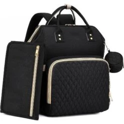 Itopfox Large Waterproof Diaper Backpack With Changing Pad, Pacifier Case, 16 Pockets, Insulated Bottle Holders, Stroller Straps, Black -Itopfox Shop GUEST aae03ea6 7e52 48b1 8904 916fbb6c71e6
