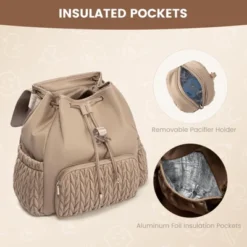 Itopfox Small Baby Diaper Backpack, Water-Resistant Travel Bag For Mom With Changing Pad, Stroller Straps, Lightweight & Stylish - Khaki -Itopfox Shop GUEST ab444419 aef2 48ce b9a0 467742251e4f
