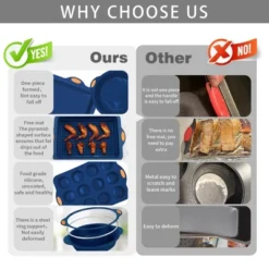 Itopfox 31-Piece Silicone Baking Pans Set, Nonstick Bakeware With Metal Reinforced Frame, Navy Blue, Perfect For Cakes, Muffins, Breads -Itopfox Shop GUEST abfc34ab 91da 4516 81b3 f80fad3738e7