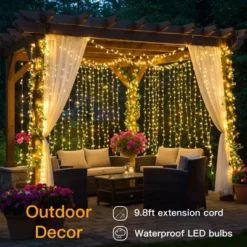 Itopfox 200 LED Curtain Lights For Bedroom, Hanging String Light Outdoor, Fairy Lights Indoor For Christmas, Dorm, Wall, Backdrop, Window, Wedding -Itopfox Shop GUEST ac4da6ca 9763 4cb6 88f8 e06a5fd67b38