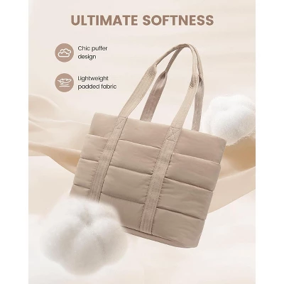 Itopfox Puffer Baby Diaper Tote Bag With Changing Pad & Pacifier Case, Waterproof & Lightweight For Travel, 15.6inch 7 Itopfox Puffer Baby Diaper Tote Bag With Changing Pad & Pacifier Case, Waterproof & Lightweight For Travel, 15.6inch - Image 7