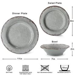 Itopfox Farmhouse Melamine Dinnerware Set, 12-Piece Rustic Plates And Bowls For Picnic, Camping, Indoor And Outdoor Use, Dishwasher Safe 9 Itopfox Farmhouse Melamine Dinnerware Set, 12-Piece Rustic Plates And Bowls For Picnic, Camping, Indoor And Outdoor Use, Dishwasher Safe -Itopfox Shop GUEST af04939a 9f39 4047 a377 b29e58527374