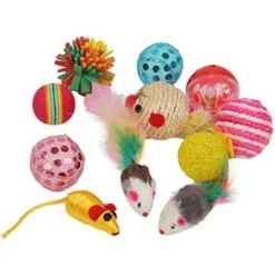 Itopfox Cat Toys Variety Pack For Kitty - 20 Piece Assortment With Wand, Balls, Mice & Feathers For Playful Felines -Itopfox Shop GUEST af31dcc3 5b2b 423a b120 9ff7788c083f