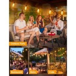 Itopfox 25FT Outdoor String Lights With 10+1 LED Dimmable Waterproof Shatterproof ST38 Retro Edison Bulbs For Balcony Yard, Black -Itopfox Shop GUEST b114ea54 9f76 40d8 8e49 2c6cd2fe66d6