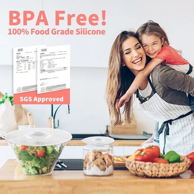 Itopfox Silicone Lids For Food Storage - BPA Free Suction Covers For Bowls, Pots, Pans, Microwave, Oven, Fridge, Dishwasher Safe, Eco-Friendly 5 Itopfox Silicone Lids For Food Storage - BPA Free Suction Covers For Bowls, Pots, Pans, Microwave, Oven, Fridge, Dishwasher Safe, Eco-Friendly - Image 5