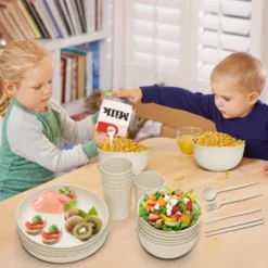 Itopfox Wheat Straw Dinnerware Sets - 42 Piece Unbreakable Plates, Bowls, Cups & Utensils For 6, Lightweight & Durable, Dishwasher & Microwave Safe 9 Itopfox Wheat Straw Dinnerware Sets - 42 Piece Unbreakable Plates, Bowls, Cups & Utensils For 6, Lightweight & Durable, Dishwasher & Microwave Safe -Itopfox Shop GUEST b40d18c9 214d 4c2b 8bde 69e1d38627e9