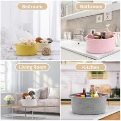 Itopfox Cute Woven Storage Basket With Handle, Gift-Ready Decorative Organizer For Baby Shower, Birthday, Raffle, Nursery, Home Storage -Itopfox Shop GUEST b4aa49a8 c85d 41b8 9655 da78ff61a49f