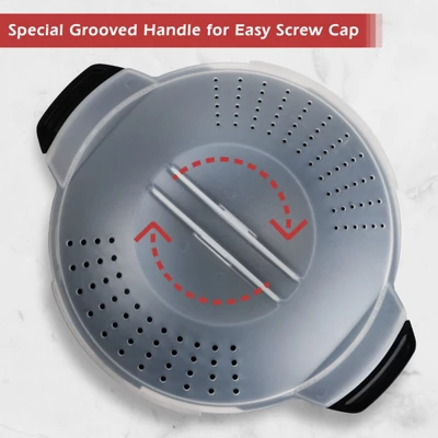 Itopfox Professional Microwave Steamer For Vegetables, Large 2 Quart Capacity, BPA Free & Dishwasher Safe, Locking Lid Design For Spill Prevention 5 Itopfox Professional Microwave Steamer For Vegetables, Large 2 Quart Capacity, BPA Free & Dishwasher Safe, Locking Lid Design For Spill Prevention - Image 5