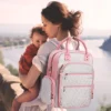 Itopfox Large Capacity Multifunctional Diaper Backpack For Travel & Hospital Use With Multiple Pockets - Pink