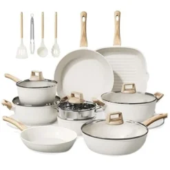 Itopfox 24 Pcs Non Stick Ceramic Cookware Set, Healthy Non Toxic Kitchen Cookware With Large Capacity, Induction Compatible, PFAS Free, Cream White -Itopfox Shop GUEST b52cf49d abb9 46b1 8d35 57f3bd03a0fd