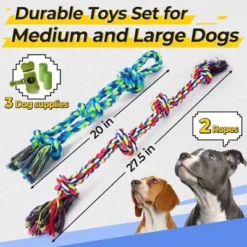 Itopfox Heavy Duty Dog Rope Toys For Aggressive Chewers, Tough Tug Of War Toys For Large, Medium & Small Dogs – 5 Pack With 2 Ropes & 3 Supplies 13 Itopfox Heavy Duty Dog Rope Toys For Aggressive Chewers, Tough Tug Of War Toys For Large, Medium & Small Dogs – 5 Pack With 2 Ropes & 3 Supplies -Itopfox Shop GUEST b5996307 64c9 420f 97bc 44ddd9caa927