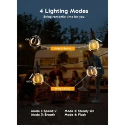 Itopfox 38Ft Outdoor String Lights With Remote & 15 Shatterproof LED Bulbs - Waterproof Patio Hanging Lamps For Porch Balcony Bistro Cafe -Itopfox Shop GUEST b5ac377c ab76 4976 a279 da129330d4c6