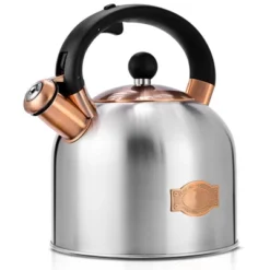 Itopfox Whistling Tea Kettle With Ergonomic Handle - Premium Stainless Steel Stovetop Teapot, Vintage Design With Composite Base, Compatible Silver -Itopfox Shop GUEST b64cc4af ad2f 48ba a886 6ecd930f65ea