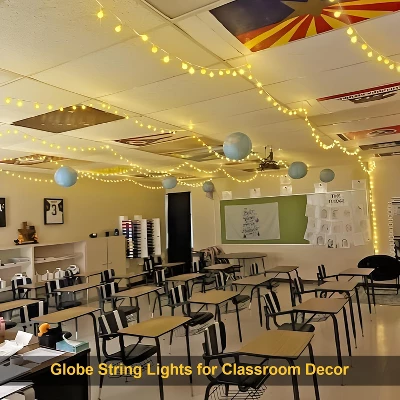 Itopfox 100 LED Connectable Globe String Lights Indoor Bedroom, Warm White Christmas Fairy Lights With Remote, 8 Modes Hanging For Room Classroom 2 Itopfox 100 LED Connectable Globe String Lights Indoor Bedroom, Warm White Christmas Fairy Lights With Remote, 8 Modes Hanging For Room Classroom - Image 2