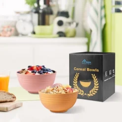 Itopfox BPA Free Unbreakable Wheat Straw Cereal Bowls - Microwave & Dishwasher Safe Soup And Salad Bowls, Set Of 8, Multicolor -Itopfox Shop GUEST b7963811 e524 4e92 a090 f20c5462c091