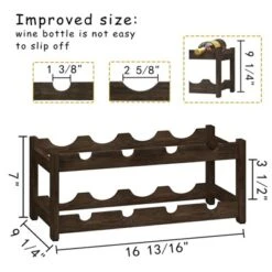 Itopfox Freestanding 2-Tier Bamboo Wine Rack For 8 Bottles, Countertop Cabinet Holder, Storage Shelf For Bar, Pantry, Wine Cellar, Basement -Itopfox Shop GUEST b84ec9d6 e6e9 4b43 bc1e 20a5deed9efe