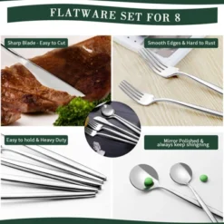 Itopfox 40-Piece Silverware Set For 8 Stainless Steel Flatware Cutlery Set With Knife Spoon & Fork Kitchen Utensils For Home Hotel Wedding Restaurant -Itopfox Shop GUEST b89eb66c 28d1 44f1 9395 5599d3d385ab