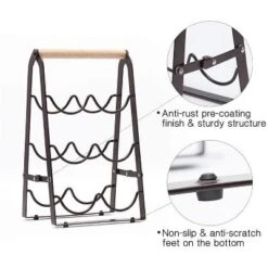Itopfox Wine Rack, 6 Bottle Wooden Countertop Free Standing Shelf, 3 Tier Bottle Holder Stand For Home Bar Tabletop, Kitchen Storage 11 Itopfox Wine Rack, 6 Bottle Wooden Countertop Free Standing Shelf, 3 Tier Bottle Holder Stand For Home Bar Tabletop, Kitchen Storage -Itopfox Shop GUEST b971a1b6 98c5 4c96 b95c 1339bb489046