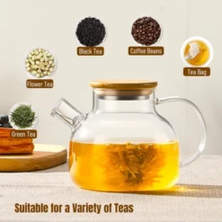 Itopfox Stovetop Safe Glass Teapot With Bamboo Lid And Removable Filter Spout, Clear Tea Kettle For Blooming And Loose Leaf Tea, Perfect For Camping -Itopfox Shop GUEST b997a102 7afd 47ca a694 03ad48815882