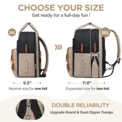 Itopfox Expandable Diaper Backpack For Twins - Dual Compartments, 26-36L Capacity, Includes Changing Pad & Stroller Straps, Unisex Black Khaki 14 Itopfox Expandable Diaper Backpack For Twins - Dual Compartments, 26-36L Capacity, Includes Changing Pad & Stroller Straps, Unisex Black Khaki -Itopfox Shop GUEST ba52a6b6 0998 4984 9b71 8d352c29db62
