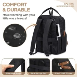Itopfox Expandable Diaper Backpack For Twins, Dual Compartments, Includes Changing Pad & Stroller Straps, Unisex Black, 26-36L 9 Itopfox Expandable Diaper Backpack For Twins, Dual Compartments, Includes Changing Pad & Stroller Straps, Unisex Black, 26-36L -Itopfox Shop GUEST bab56b16 7567 45bb a159 553b7e58a01e