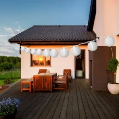 Itopfox Lantern String Lights Plug In, Outdoor White Lights For Patio, Bedroom With 10 Nylon Lanterns (Assembly Required) -Itopfox Shop GUEST bac8acda 1f98 4586 9bbc 4ec776fda23d