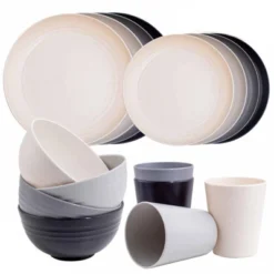 Itopfox Wheat Straw Dinnerware Set, 16PCS Unbreakable Microwave Safe Plates & Bowls For Kitchen & Camping, Eco-Friendly Dishware -Itopfox Shop GUEST bbcc8f5f d528 4eb1 ac44 5d6afa9a4741