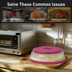 Itopfox Collapsible Microwave Splatter Cover With Vent Holes, Foldable Lid For Dishes & Bowls, Multi-Use Kitchen Splatter Guard & Colander (Purple) -Itopfox Shop GUEST bce213d5 9ed9 4bfb aec5 3b4cbe20f6a8