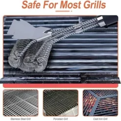 Itopfox Grill Brush With Scraper, BBQ Grill Brush With Handle, Stainless Steel Grill Grate Cleaner, Safe Grill Accessories For Grill/Smoker/Gas, Etc. -Itopfox Shop GUEST be040153 261a 492f a238 bc6ca64a9e29