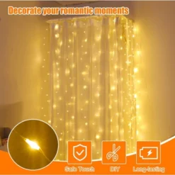 Itopfox Warm White LED Fairy Curtain String Lights With Remote Control For Wedding, Party, Home, Garden, Indoor Decorations -Itopfox Shop GUEST be67552a 3cb5 409f b53b 0c5c4549333b