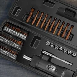 Itopfox 49-Piece Torque Screwdriver Set With S2 Bits & Sockets, 1/4” Drive Torque Wrench For Maintenance, Bike Repair & Mounting
