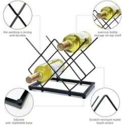 Itopfox Small Wine Rack Countertop, 5-Bottle Metal Holder For Home Kitchen Bar, Tabletop Storage For Cabinet Pantry -Itopfox Shop GUEST bffa8d88 20dc 4d3c 9c9c b79476220b44