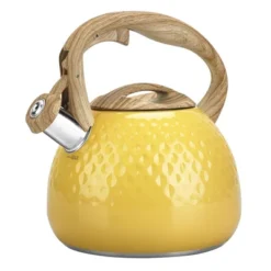 Itopfox Stovetop Teapot With Loud Whistle, Food Grade Stainless Steel And Smooth Wood Handle, Elegant Yellow Design For Tea, Coffee, Hiking, Picnic -Itopfox Shop GUEST c026ba33 4a98 4b3a 93a0 520d306d36ba