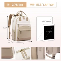 Itopfox Large Capacity Diaper Backpack With Changing Pad, Insulated Pockets, Stroller Buckles, Waterproof, Laptop Compartment, Beige-Khaki -Itopfox Shop GUEST c2994753 eaee 4dea b3d9 e12d05282419